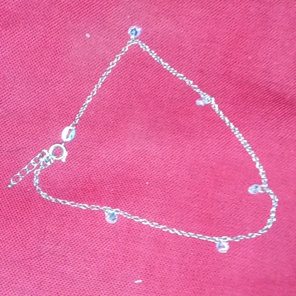 925 sterling silver anklet withSwarovski crystals - Picture 1 of 4